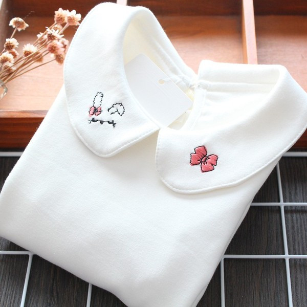 Naujo modelio vaikiška palaidinė su ovalia iškirpte ir siuvinėjimu mergaitėms