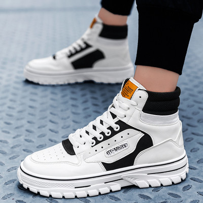 Ikdienas vīriešu kedas no eko ādas ar potītes augstumu