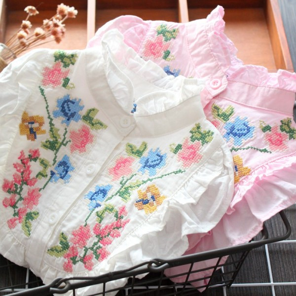 Camasa pentru copii model nou cu guler jos si broderie