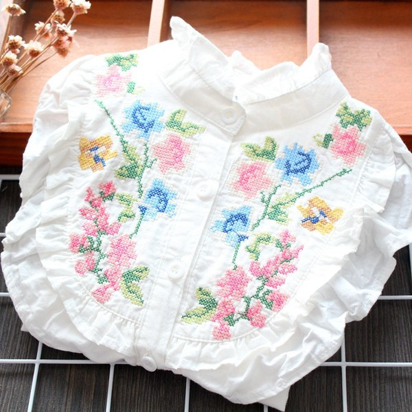 Camasa pentru copii model nou cu guler jos si broderie