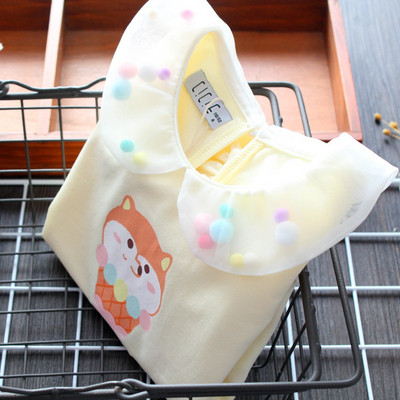 Új modell gyerek blúz mintával és tüllel lányoknak