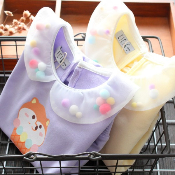 Új modell gyerek blúz mintával és tüllel lányoknak