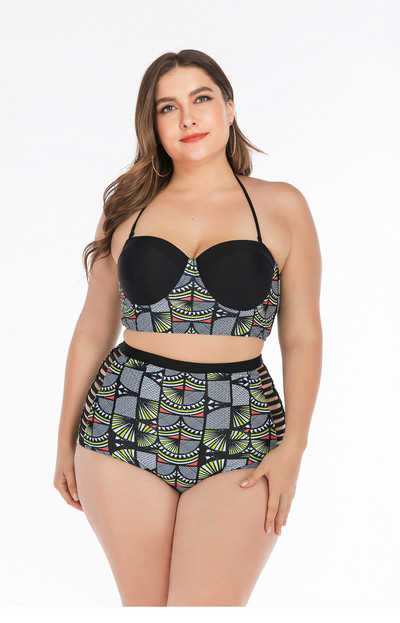 Costum de baie elegant, colorat, din două piese, cu mărimi până la 4XL și cravate