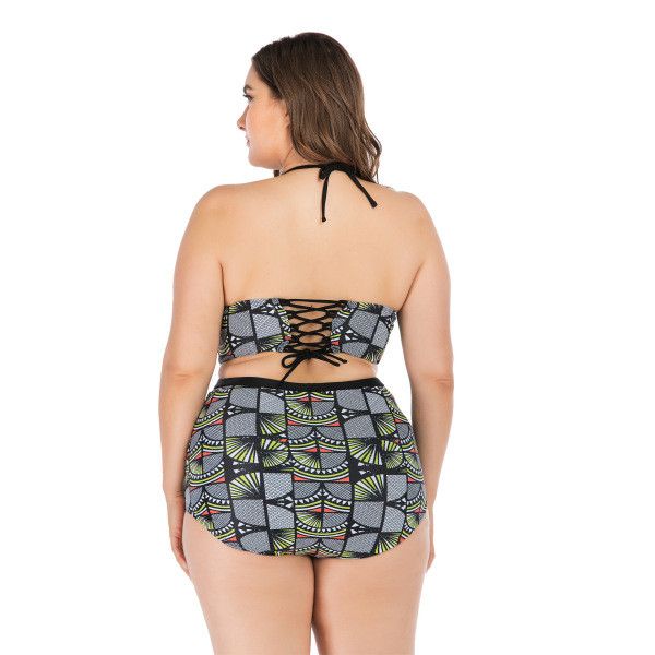 Costum de baie elegant, colorat, din două piese, cu mărimi până la 4XL și cravate