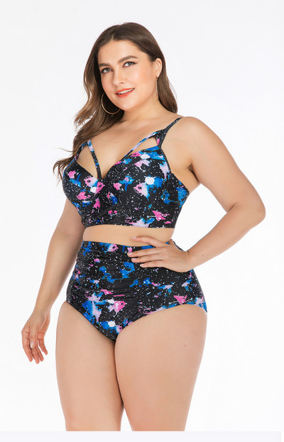 Új modell színes fürdőruha két részből 4XL méretig