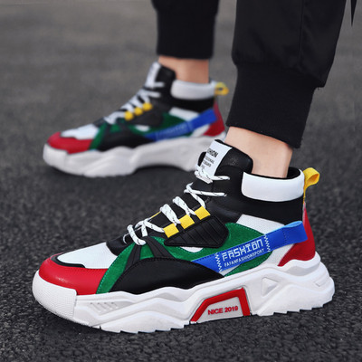 Vīriešu kedas līdz potītēm no eko ādas un tekstila