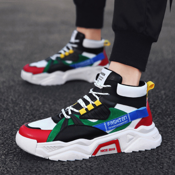 Vīriešu kedas līdz potītēm no eko ādas un tekstila