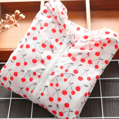 Moderna bērnu jaka meitenēm ķiršos ar kapuci