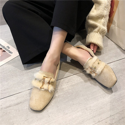 Pantofi dama casual cu toc mic gros cu catarama