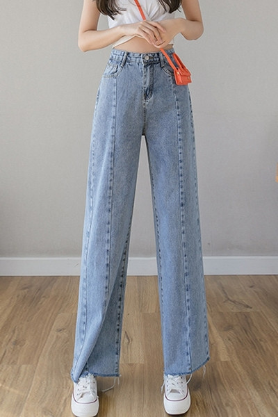 Blugi de damă cu talie înaltă - un model larg