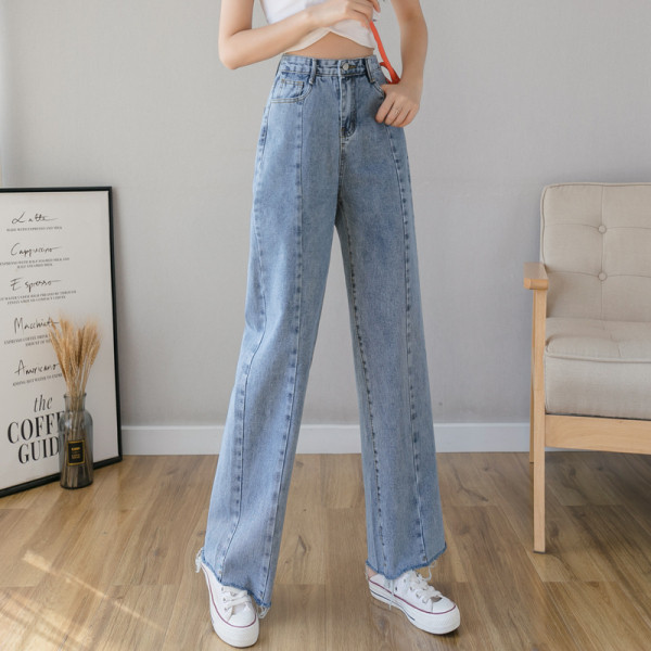 Blugi de damă cu talie înaltă - un model larg