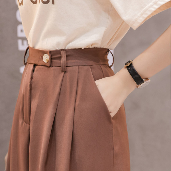 Platas sieviešu bikses ar augstu vidukli