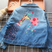 Jauna modeļa bērnu džinsa jaka ar apdruku meitenēm