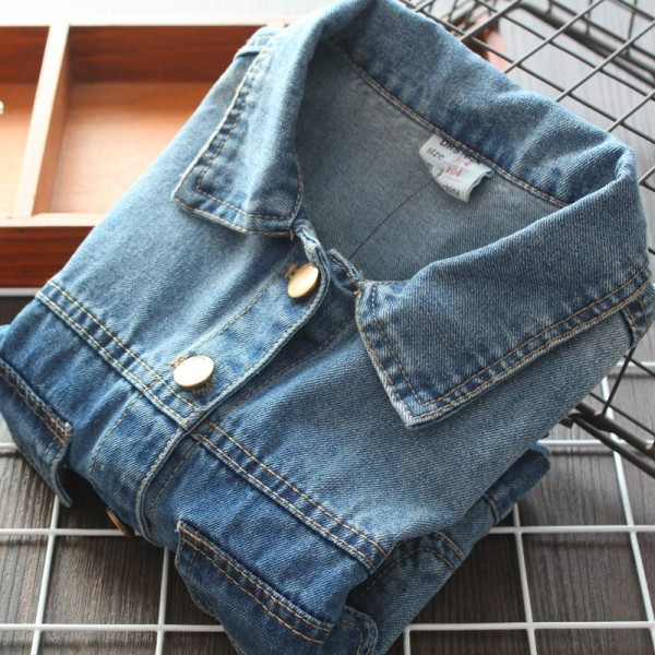 Jauna modeļa bērnu džinsa jaka ar apdruku meitenēm