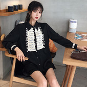 Retro sieviešu krekls ar klasisku apkakli