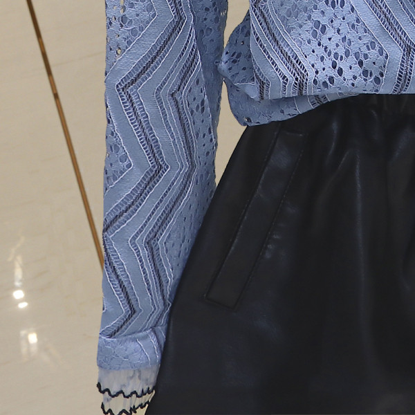 Bluză de damă modernă din dantelă cu guler din dantelă