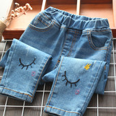 Új modell gyerek farmernadrág hímzéssel lányoknak