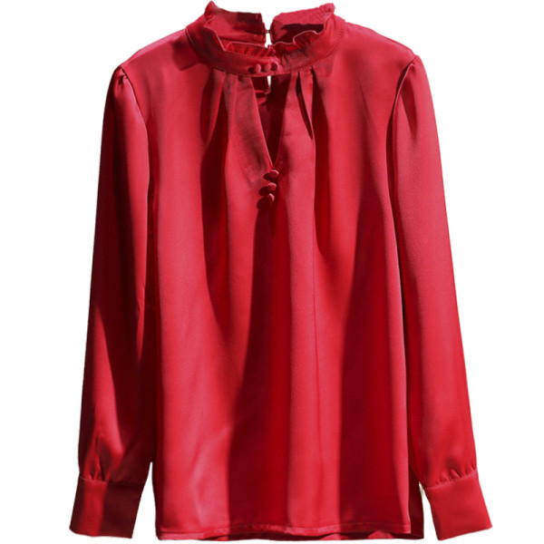 Aktuális női ing gallérján gombokkal - széles modell