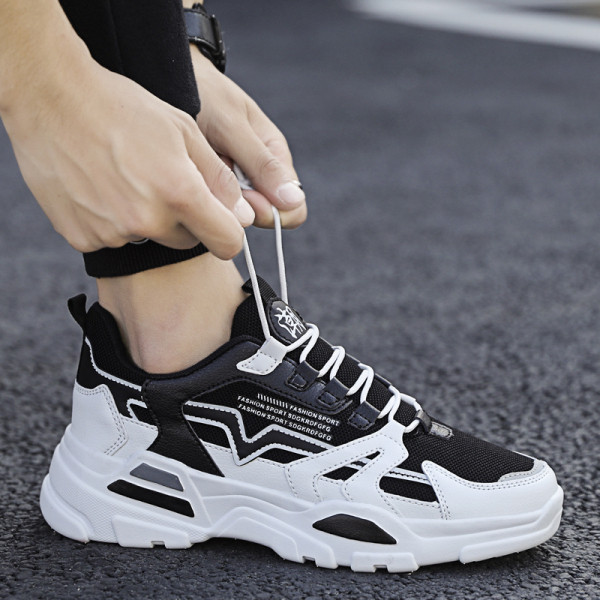 Vyriški spyruokliniai sportbačiai su raišteliais iš eko odos ir tekstilės