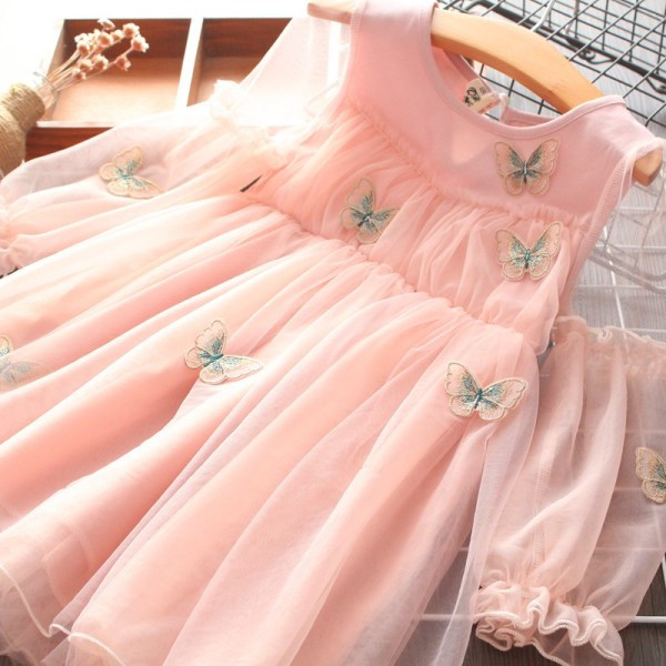 Uus mudel liblikatest tülliga lastekleit tüdrukutele