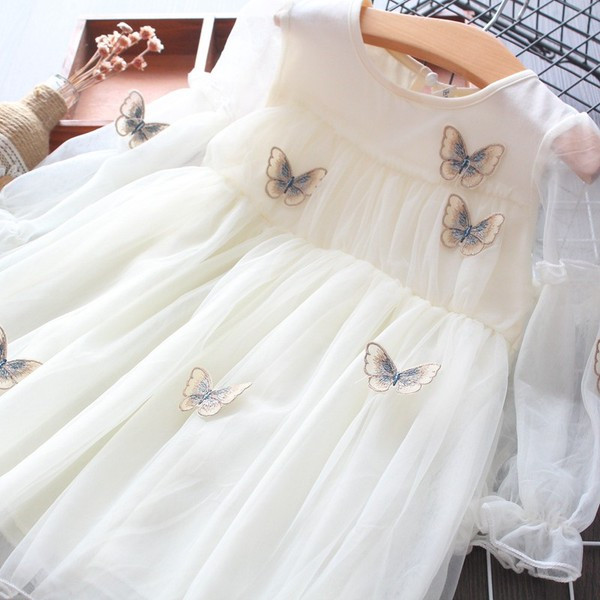 Uus mudel liblikatest tülliga lastekleit tüdrukutele