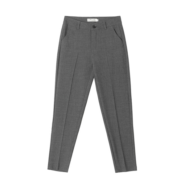 Stilingos moteriškos kelnės aukštu juosmeniu ir diržu