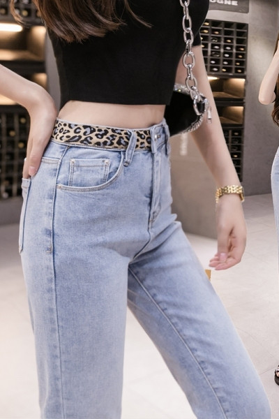 Blugi lungi casual de dama cu talie inalta si buzunare