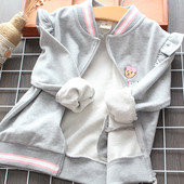 Ikdienas bērnu sporta krekls meitenēm ar izšuvumu un rāvējslēdzēju