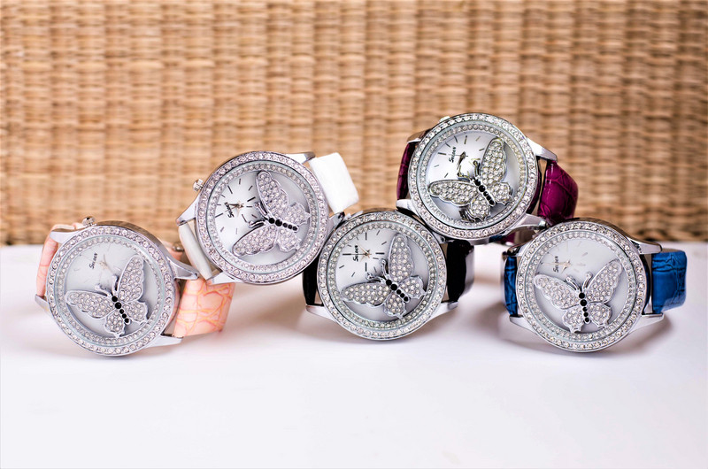 Дамски часовник Selden Butterfly, черен