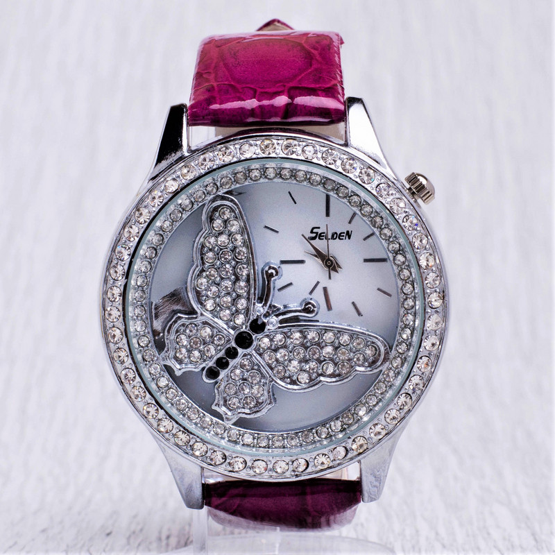 Дамски часовник Selden Butterfly, лилав