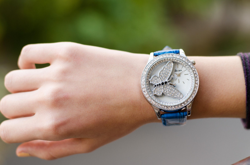 Дамски часовник Selden Butterfly, син