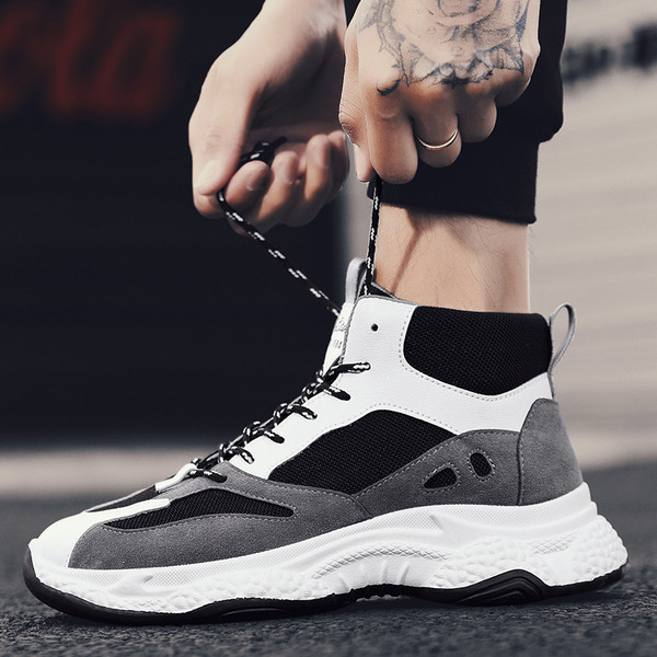 Jauns vīriešu kedu modelis ar potītes augstumu no eko ādas un eko zamšādas