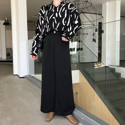 Platas sieviešu bikses ar augstu vidukli un pogu