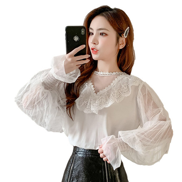 Női alkalmi csipkeing hosszú tüll ujjal