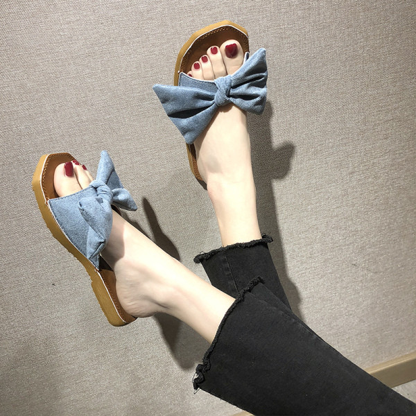 Papuci casual dama cu panglica de piele intoarsa