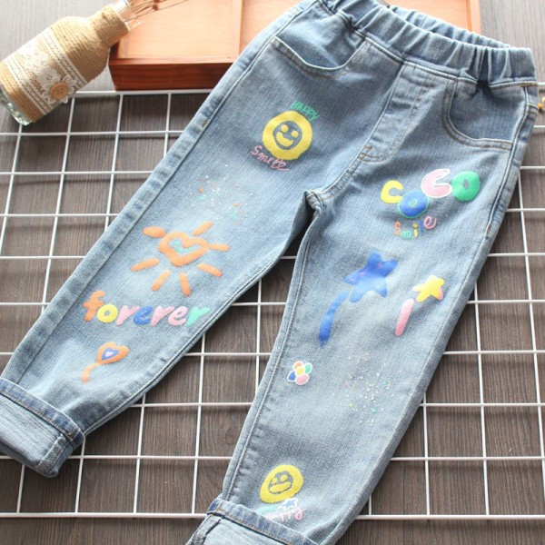 Model nou de blugi lungi pentru copii cu imprimeu pentru fete