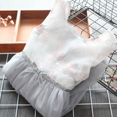 Jauna modeļa bērnu kleita ar izšuvumu un tillu meitenēm