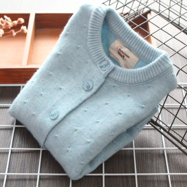 Cardigan pentru fete pentru copii cu broderie si nasturi