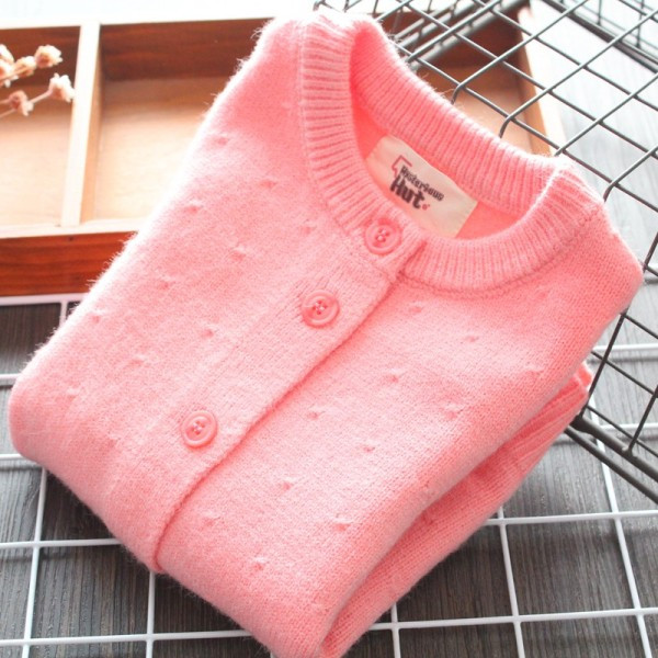 Cardigan pentru fete pentru copii cu broderie si nasturi