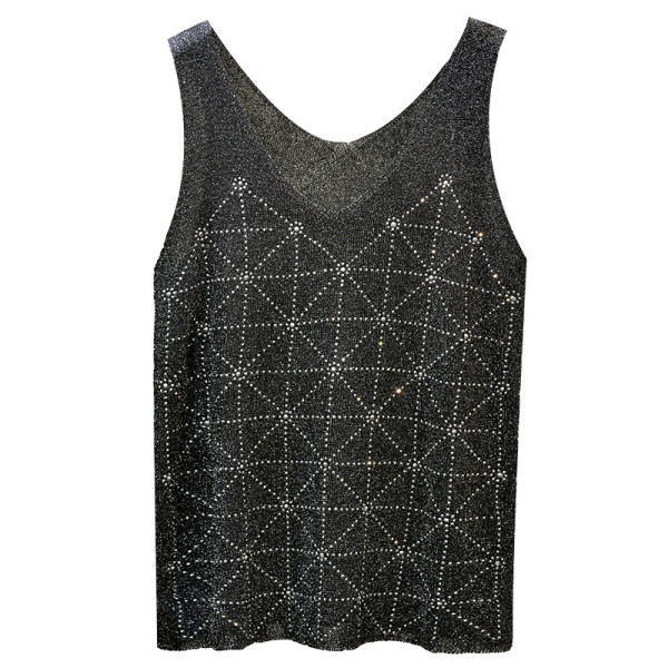 Maieu modern de damă realizat din tricotat subțire cu pietre