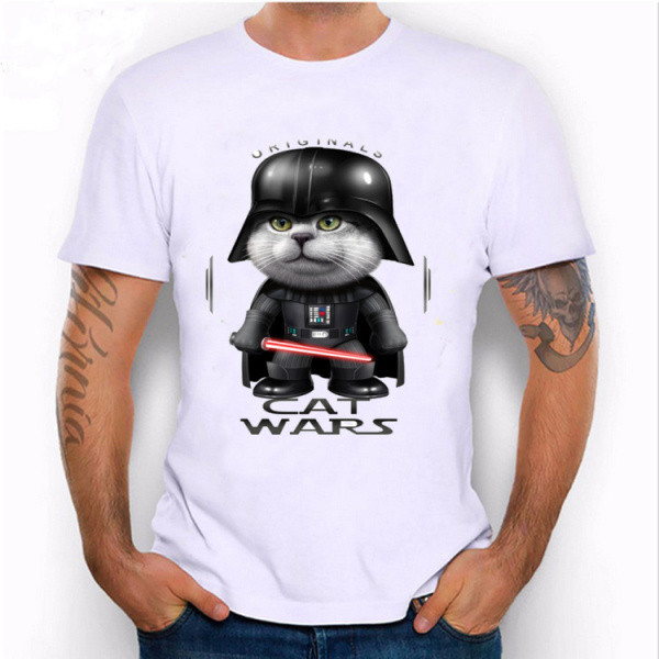 Vyriški laisvalaikio marškinėliai su baltomis aplikacijomis