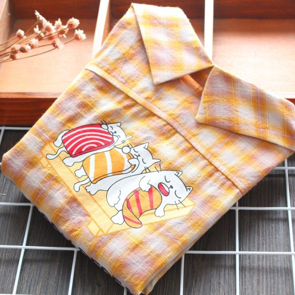 Bērnu rūtains krekls ar aplikāciju meitenēm