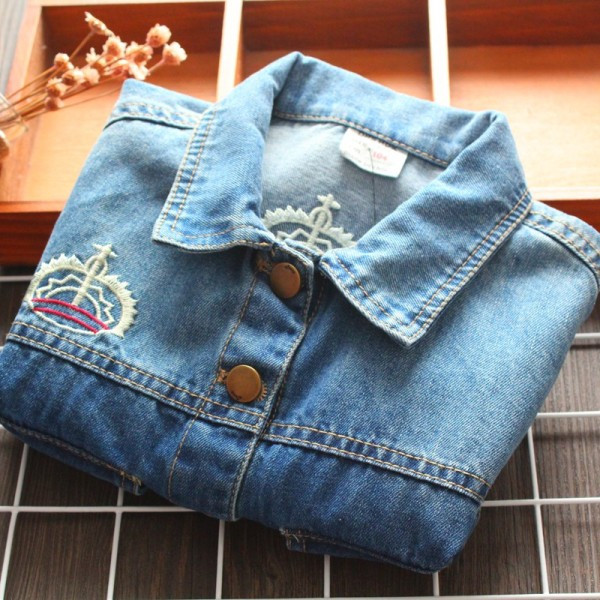 Új modell gyerek farmer dzseki hímzéssel lányoknak