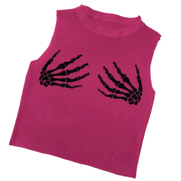 Maieu scurt de damă cu decolteu oval și aplicație