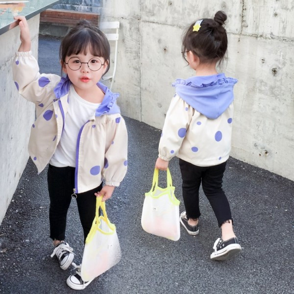 Pavasarinė vaikiška striukė su gobtuvu mergaitėms