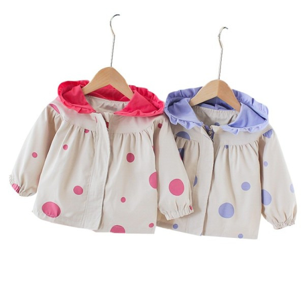 Pavasarinė vaikiška striukė su gobtuvu mergaitėms