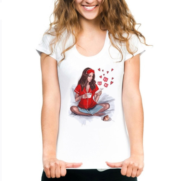 Tricou de dama modern in culoarea alba si aplicatie de culoare - mai multe modele