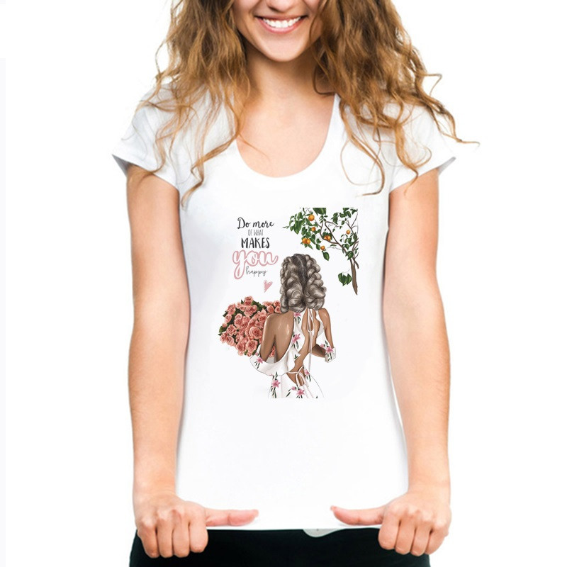 Tricou de dama modern in culoarea alba si aplicatie de culoare - mai multe modele