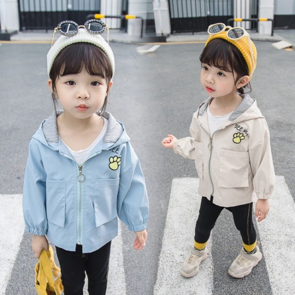 Ikdienas bērnu jaka ar izšuvumu meitenēm