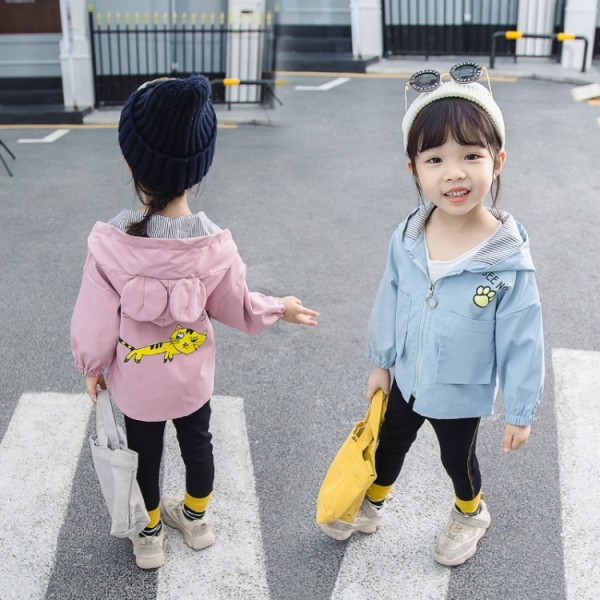 Ikdienas bērnu jaka ar izšuvumu meitenēm